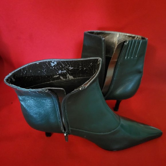 Fusion Meiry Green Leather Boots 9M Womens Shoes - Picture 11 of 11